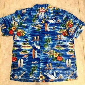 RJC Made in Hawaii Authentic Men's Tropical Cotton Button Down Shirt Surfers  XL